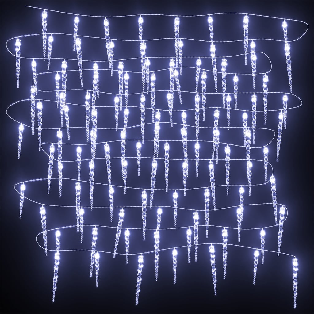 VidaXL Kerstverlichting ijspegels 200 koudwitte LED's 20 m acryl PVC