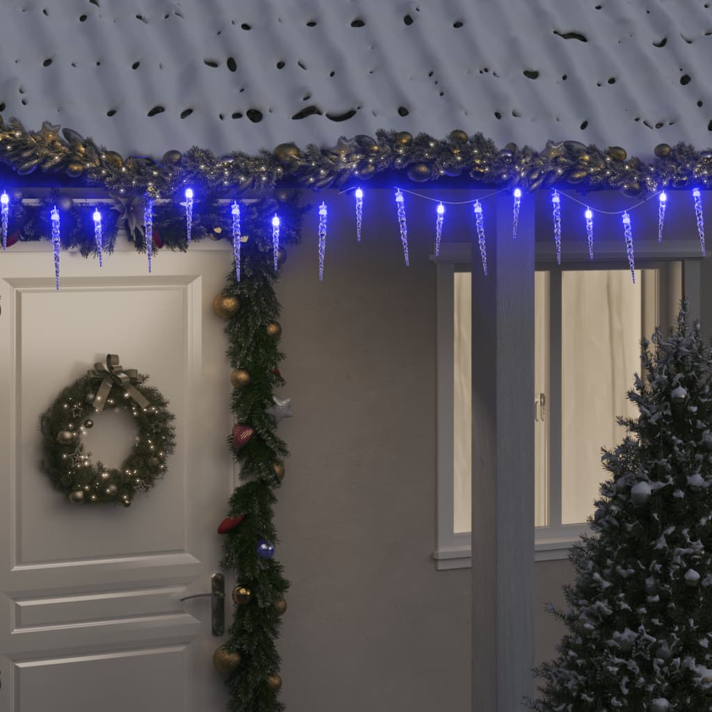 Vidaxl kerstverlichting ijspegels 200 blauwe led's 20 m acryl pvc