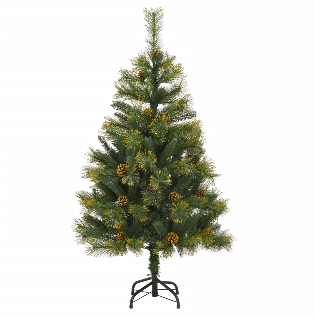 Vidaxl kunstkerstboom met scharnieren en dennenappels 120 cm