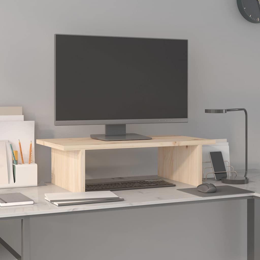 Vidaxl monitorstandaard 50x27x15 cm massief grenenhout