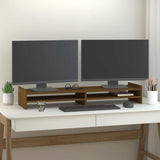 Vidaxl monitorstandaard 100x27x15 cm massief grenenhout honingbruin