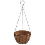 Vidaxl plantenbakken hangend 4 st met kokosbak staal ø 40x63 cm zwart