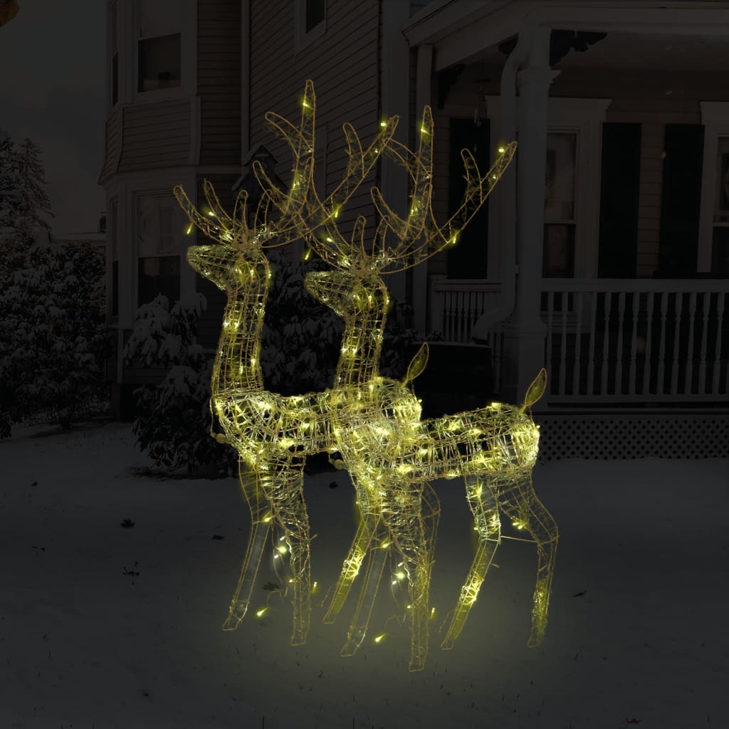 VidaXL Kerstversieringen rendier 2 st 120 cm acryl warmwit