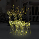 VidaXL Kerstversieringen rendier 3 st 120 cm acryl warmwit