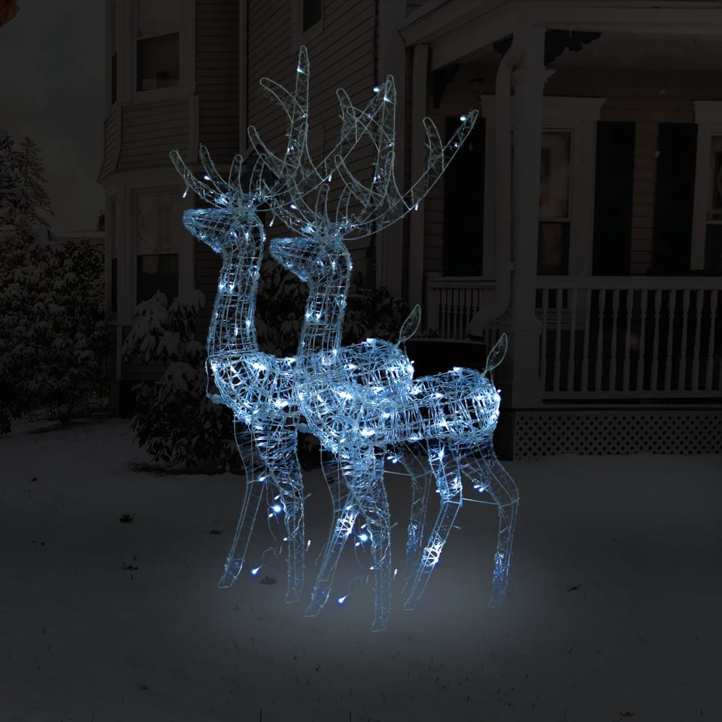 VidaXL Kerstversieringen rendier 2 st 120 cm acryl koudwit