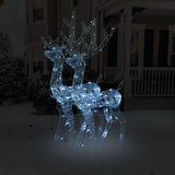 VidaXL Kerstversieringen rendier 2 st 120 cm acryl koudwit