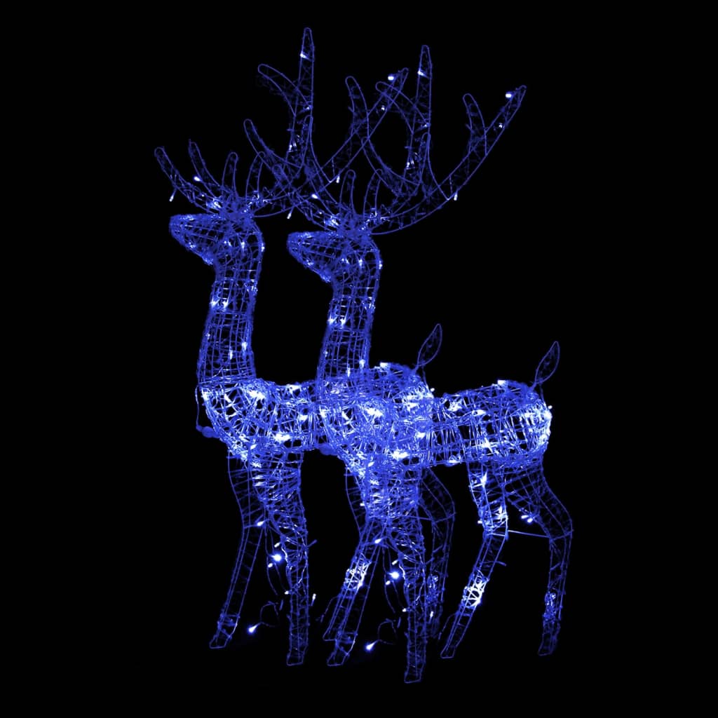 VidaXL Kerstversieringen rendier 2 st 120 cm acryl blauw