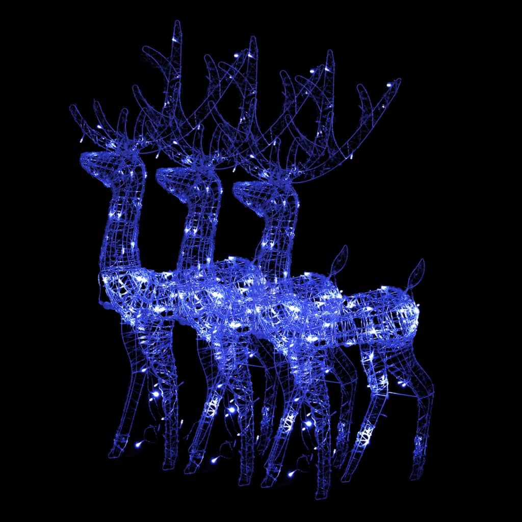 VidaXL Kerstversieringen rendier 3 st 120 cm acryl blauw