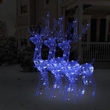 VidaXL Kerstversieringen rendier 3 st 120 cm acryl blauw