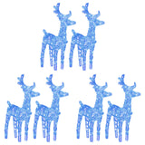 VidaXL Kerstrendieren 6 st 240 LED's acryl blauw