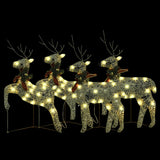 VidaXL Kerstrendieren 4 st 80 LED's goudkleurig