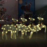 VidaXL Kerstrendieren 4 st 80 LED's goudkleurig