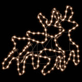 VidaXL Kerstfiguur rendier met LED's 2 st 57x55x4,5 cm warmwit