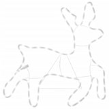 VidaXL Kerstfiguur rendier met LED's 2 st 57x55x4,5 cm warmwit