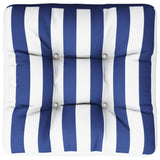 Vidaxl palletkussen gestreept 50x50x12 cm stof blauw en wit