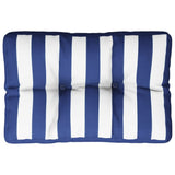 Vidaxl palletkussen gestreept 60x40x12 cm stof blauw en wit