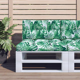 Vidaxl palletkussen bladpatroon 70x40x12 cm stof
