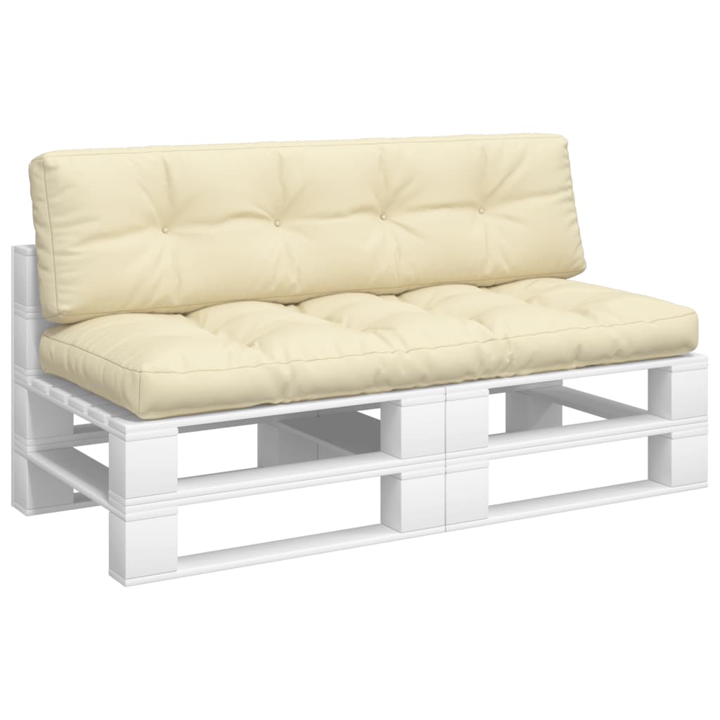 VidaXL Palletkussens 2 st stof crèmekleurig