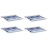 Vidaxl tuinstoelkussens 4 st gestreept 40x40x4 cm stof wit en blauw