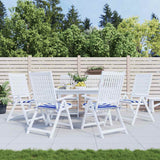 Vidaxl tuinstoelkussens 6 st gestreept 40x40x4 cm stof wit en blauw