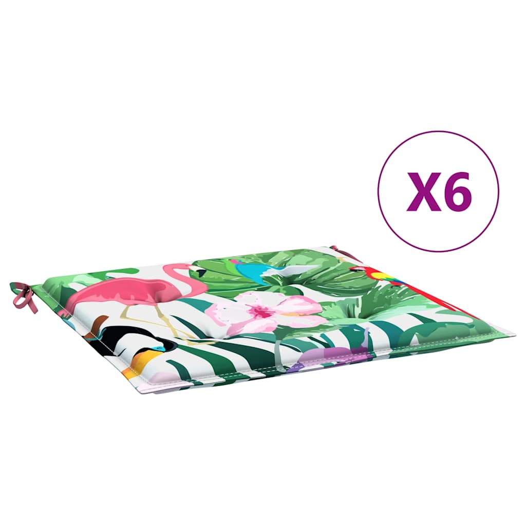 Vidaxl tuinstoelkussens 6 st 40x40x4 cm stof meerkleurig