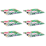 Vidaxl tuinstoelkussens 6 st 40x40x4 cm stof meerkleurig