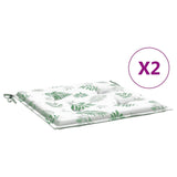 VidaXL Stoelkussens 2 st bladpatroon 40x40x3 cm stof