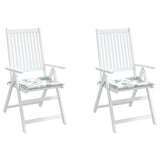 VidaXL Stoelkussens 2 st bladpatroon 40x40x3 cm stof