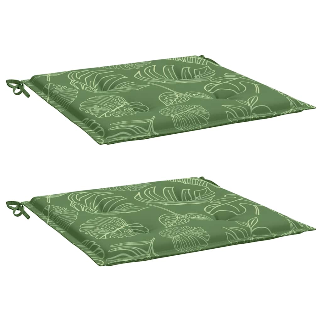 Vidaxl stoelkussens 2 st bladpatroon 40x40x4 cm stof