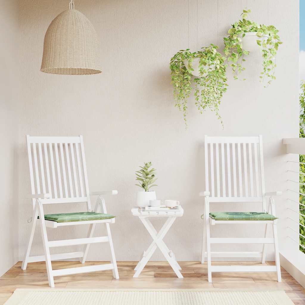 Vidaxl stoelkussens 2 st bladpatroon 40x40x4 cm stof