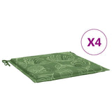 Vidaxl stoelkussens 4 st bladpatroon 40x40x4 cm stof