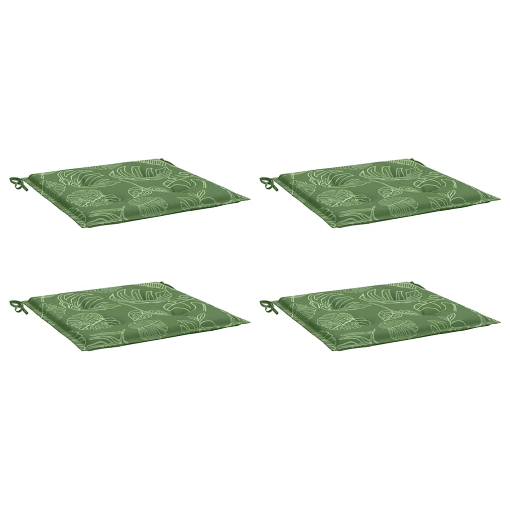 Vidaxl stoelkussens 4 st bladpatroon 40x40x4 cm stof