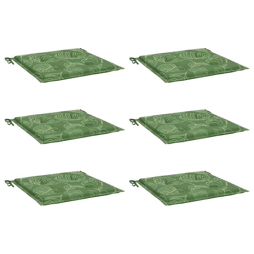 Vidaxl stoelkussens 6 st bladpatroon 40x40x4 cm stof
