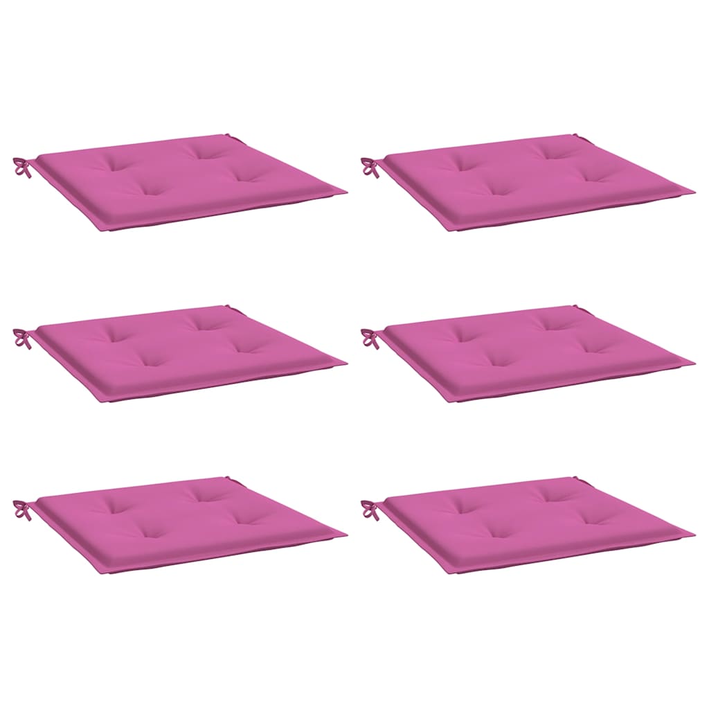 Vidaxl tuinstoelkussens 6 st 40x40x4 cm stof roze