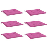 Vidaxl tuinstoelkussens 6 st 40x40x4 cm stof roze