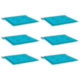Vidaxl tuinstoelkussens 6 st 40x40x4 cm stof turquoise