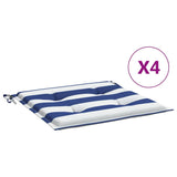 Vidaxl tuinstoelkussens 4 st gestreept 50x50x4 cm stof wit en blauw