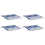 Vidaxl tuinstoelkussens 4 st gestreept 50x50x4 cm stof wit en blauw