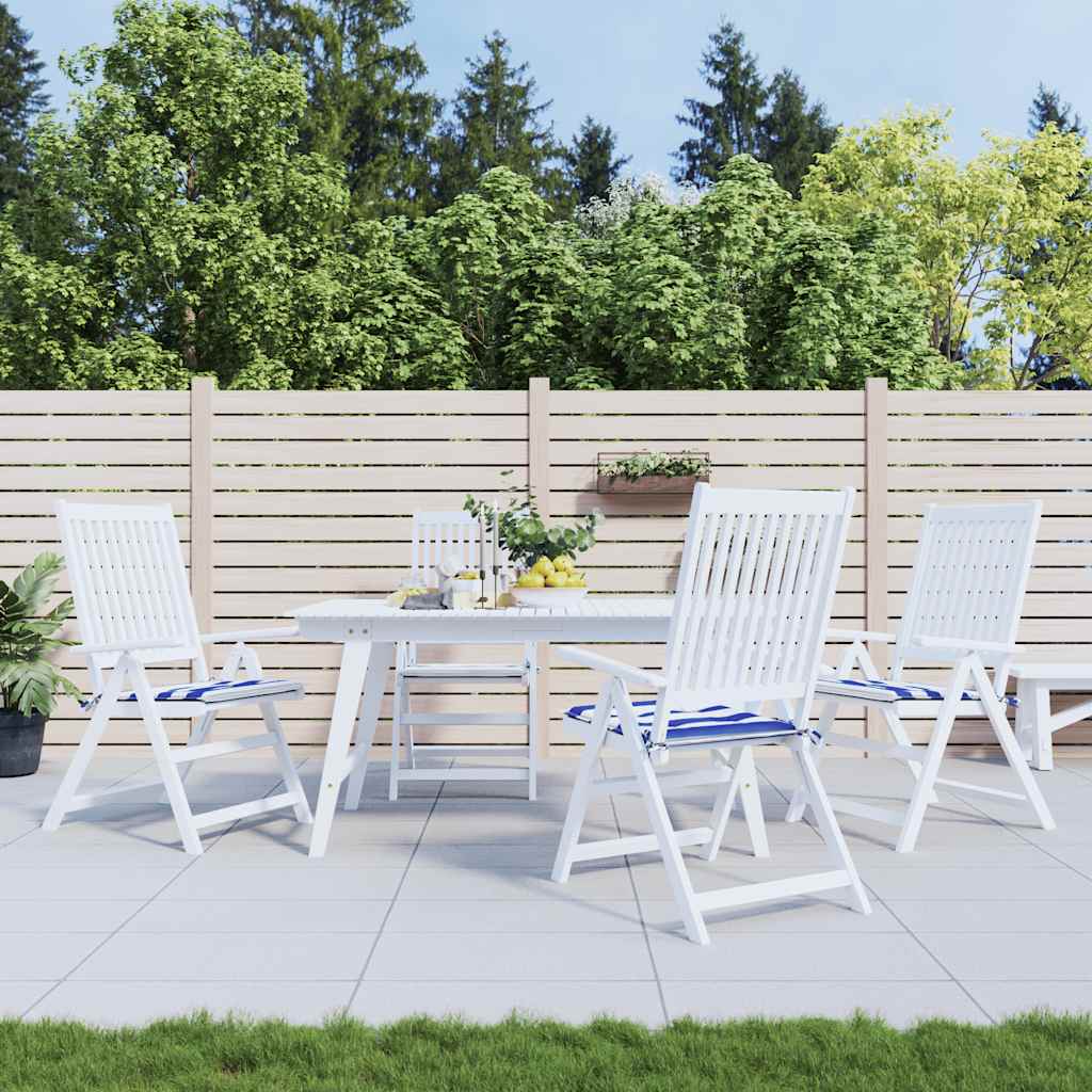 Vidaxl tuinstoelkussens 4 st gestreept 50x50x4 cm stof wit en blauw