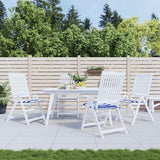 Vidaxl tuinstoelkussens 4 st gestreept 50x50x4 cm stof wit en blauw