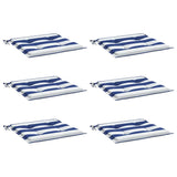 Vidaxl tuinstoelkussens 6 st gestreept 50x50x4 cm stof wit en blauw