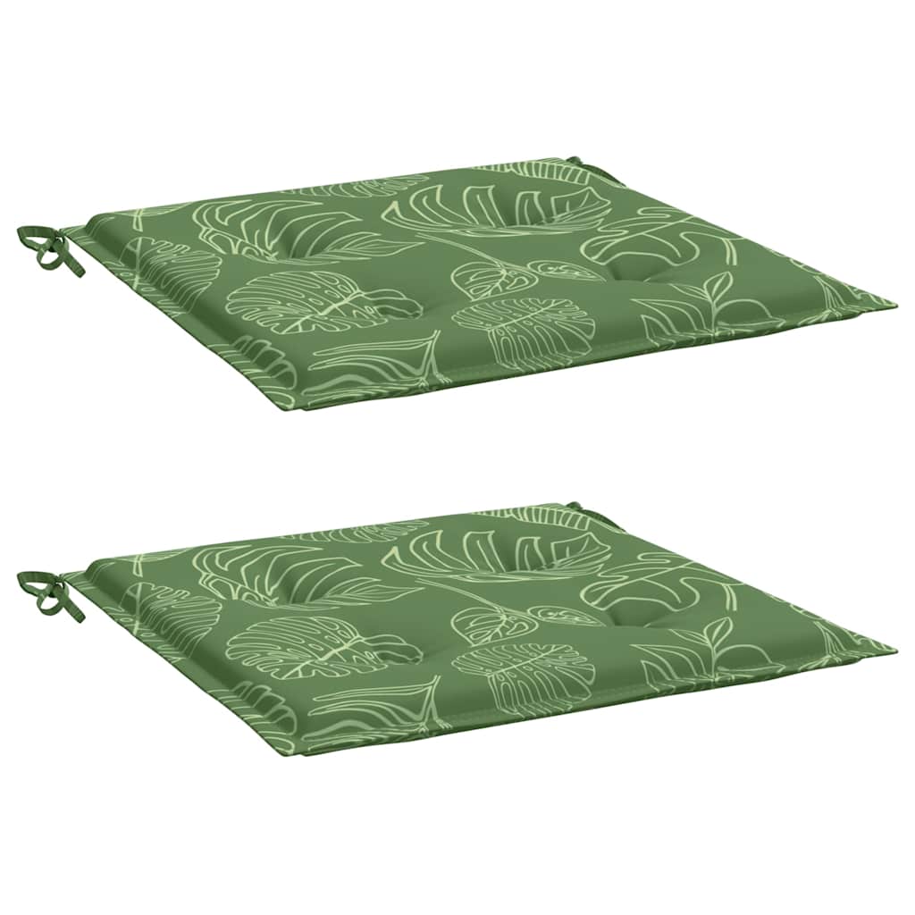Vidaxl stoelkussens 2 st bladpatroon 50x50x4 cm stof