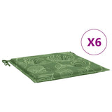 Vidaxl stoelkussens 6 st bladpatroon 50x50x4 cm stof