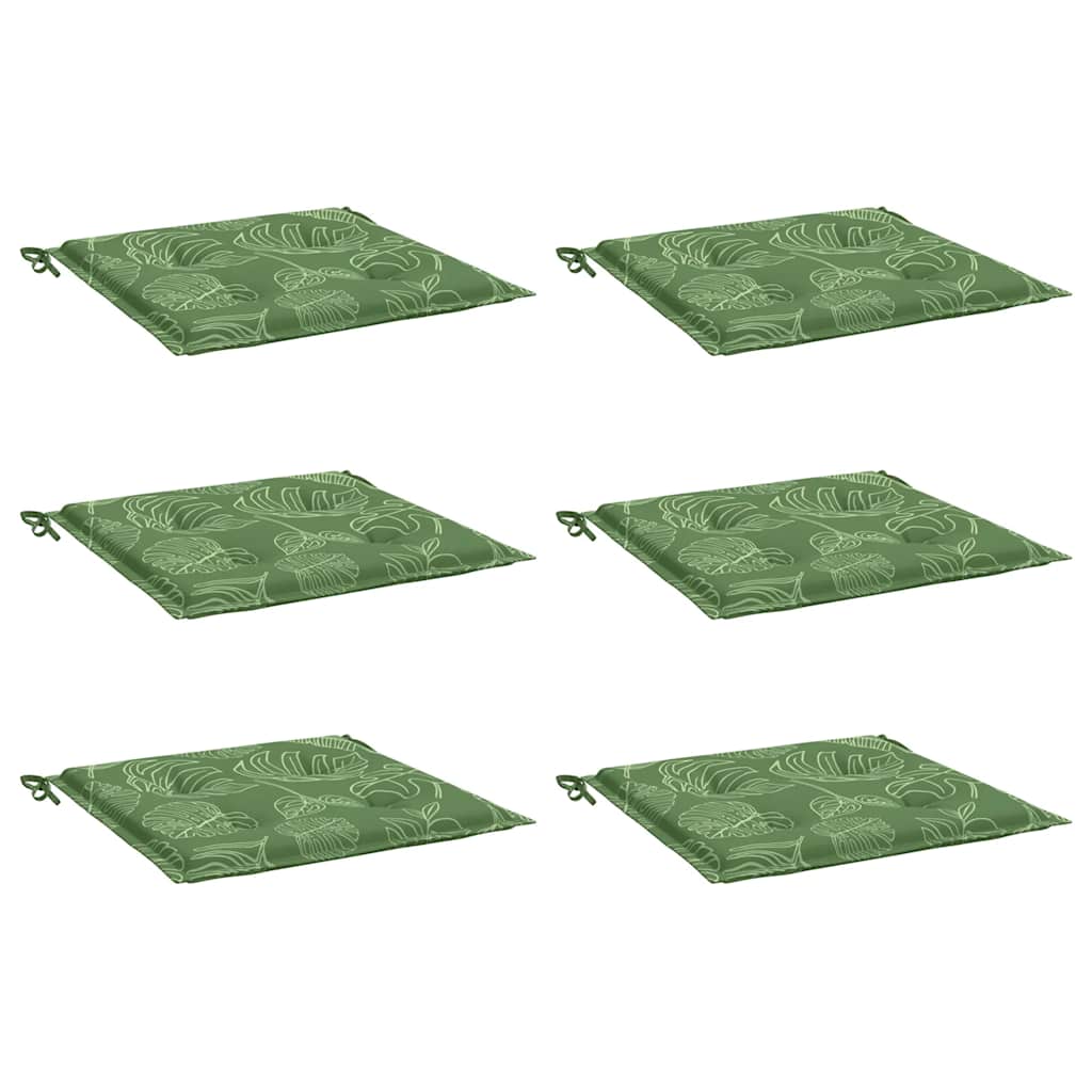 Vidaxl stoelkussens 6 st bladpatroon 50x50x4 cm stof