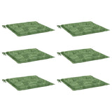 Vidaxl stoelkussens 6 st bladpatroon 50x50x4 cm stof