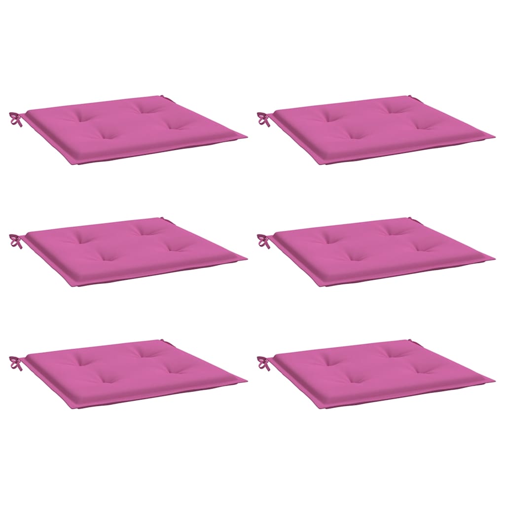 Vidaxl tuinstoelkussens 6 st 50x50x4 cm stof roze