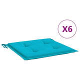 Vidaxl tuinstoelkussens 6 st 50x50x4 cm stof turquoise