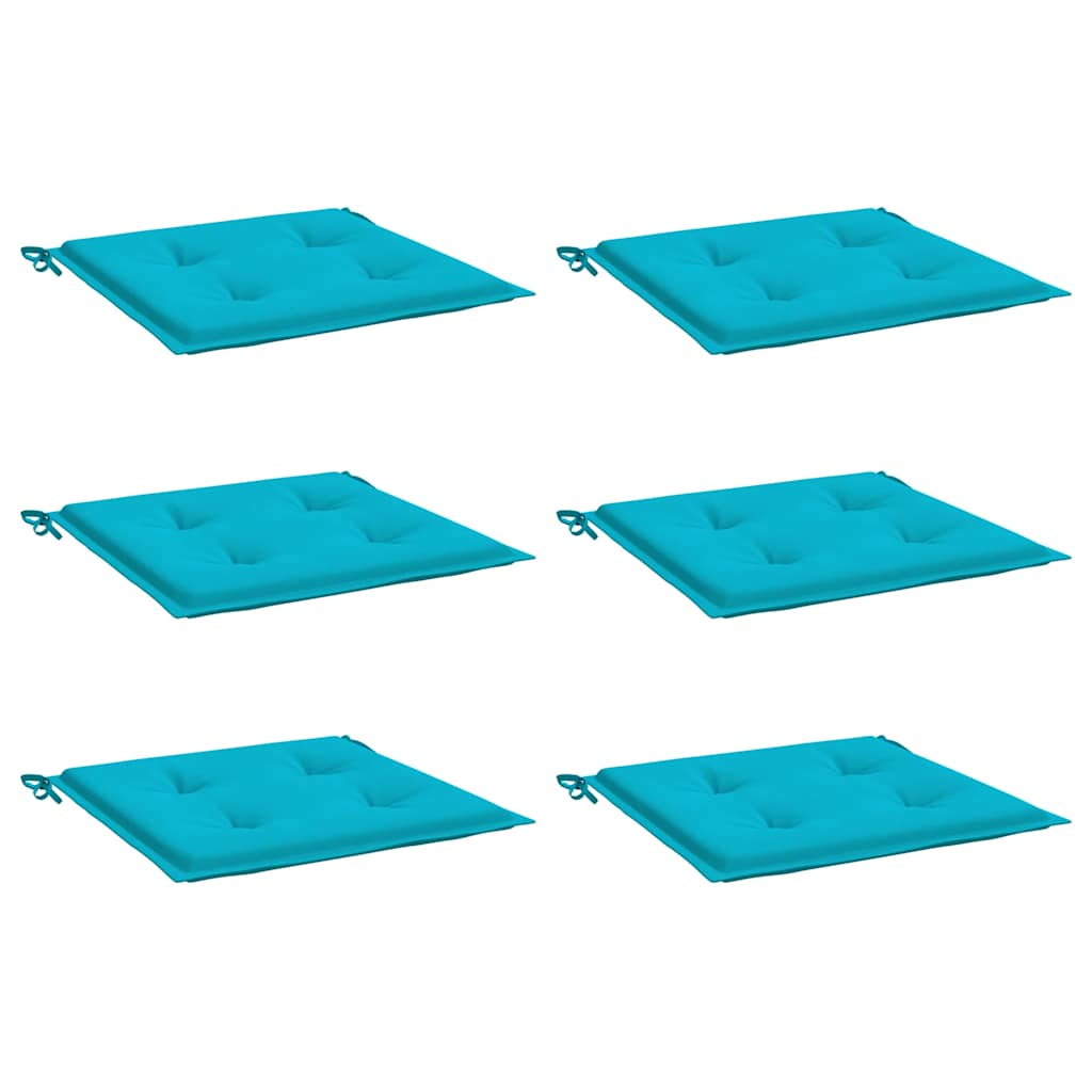 Vidaxl tuinstoelkussens 6 st 50x50x4 cm stof turquoise