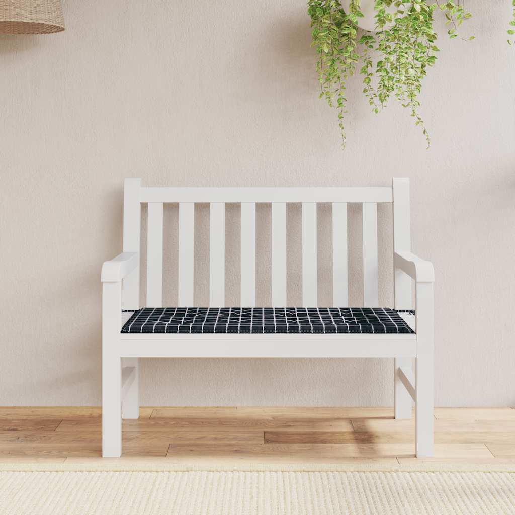 Vidaxl tuinbankkussen ruitpatroon 100x50x4 cm oxford stof zwart