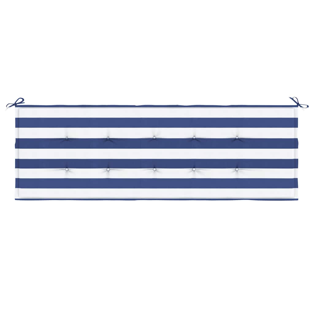 Vidaxl tuinbankkussen gestreept 150x50x4 cm oxford stof wit en blauw
